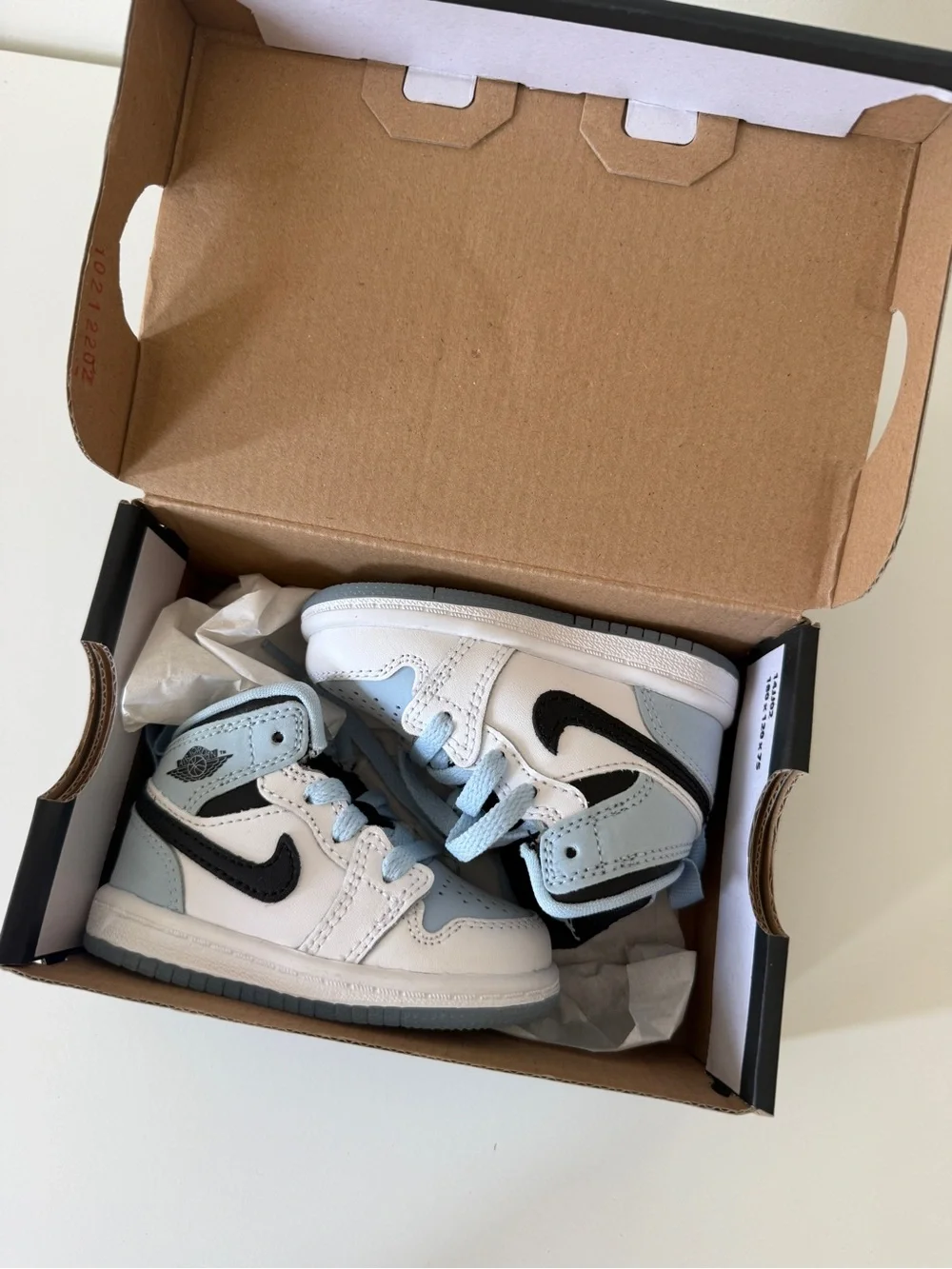 Nike Kids Light Blue, White & Black High-Top Sneakers